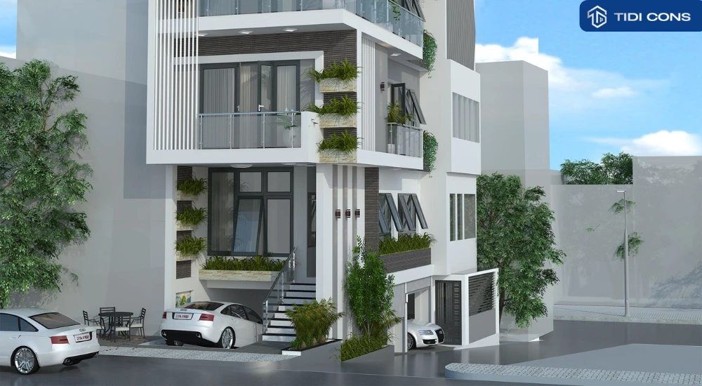 thiết kế nhà phố 5 tầng