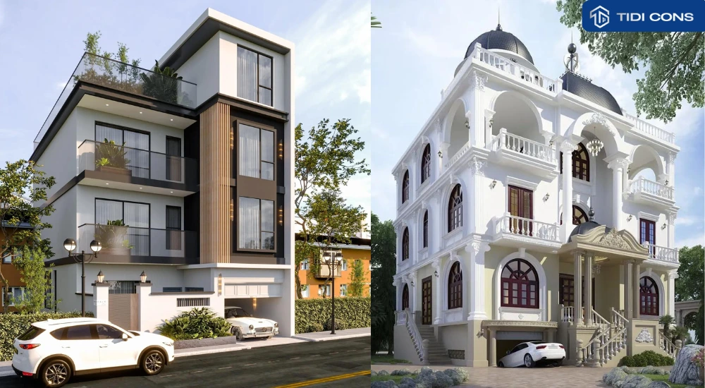 thiết kế nhà phố có tầng hầm 