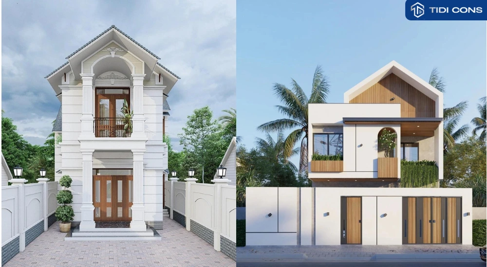 nhà phố 5m 2 tầng