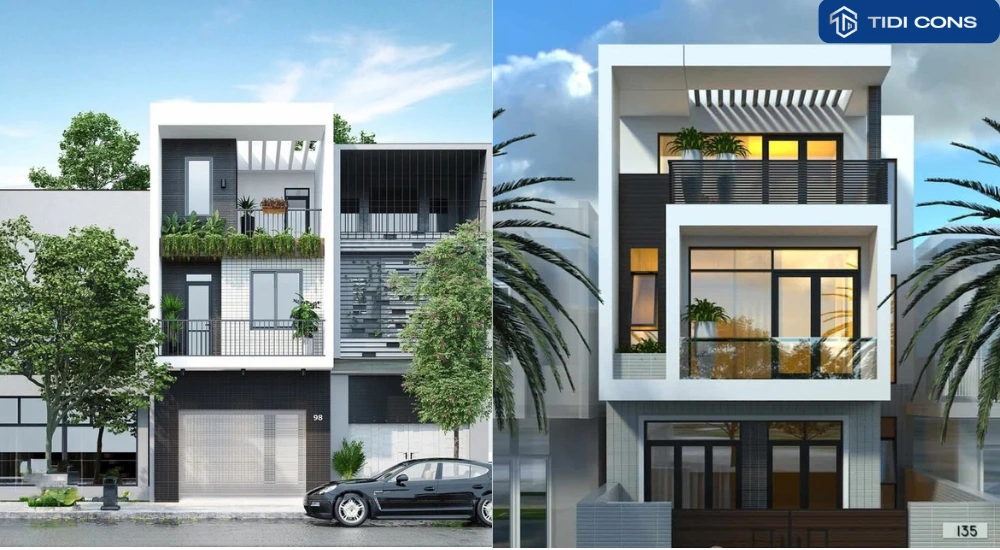 nhà phố 5m 2 tầng