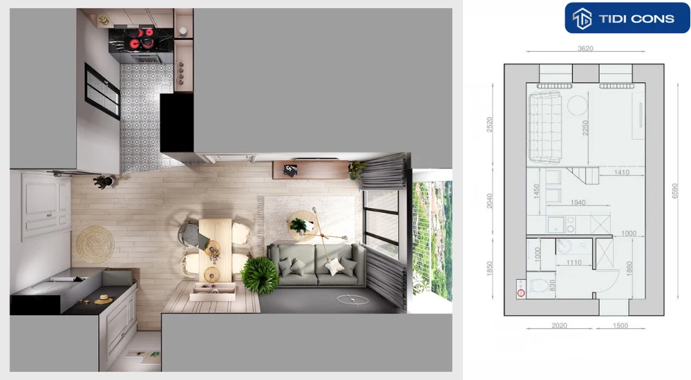 căn hộ mini 30m2