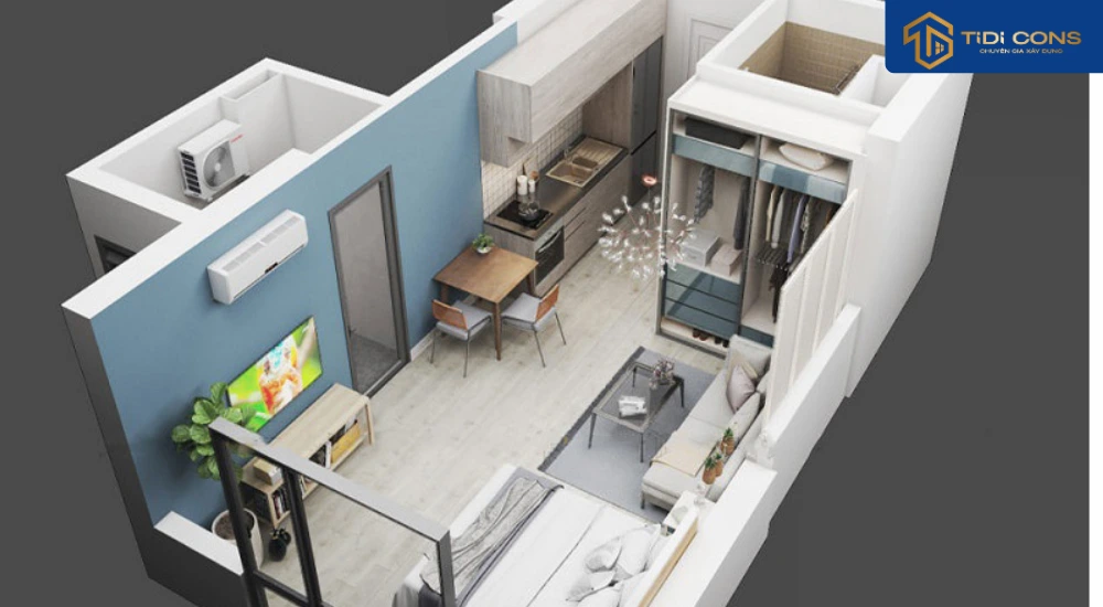 mẫu căn hộ mini 30m2
